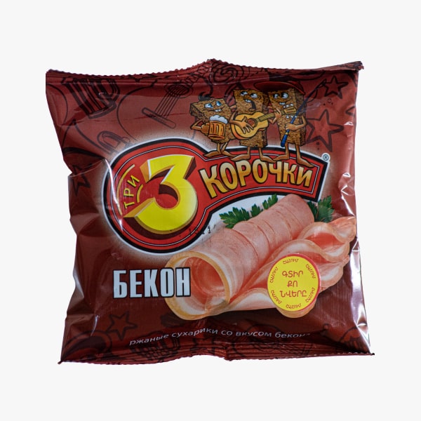 Չորահաց «3 Корочки» 80գ Բեկոնի համով