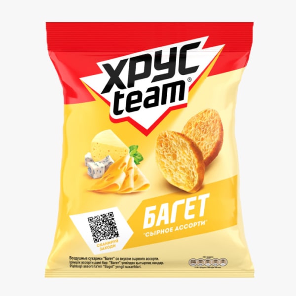 Сухарики "Хрус Team Багет" 60г Со Вкусом Сыра
