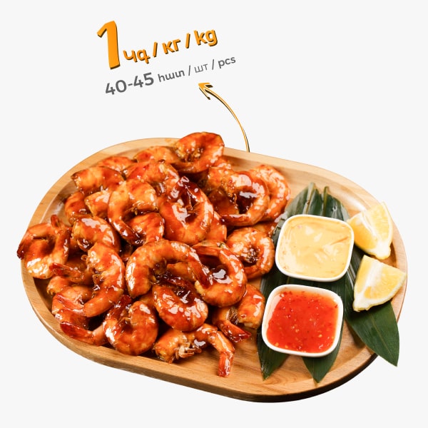 Fried headless shrimp 1kg (40-45 pc)