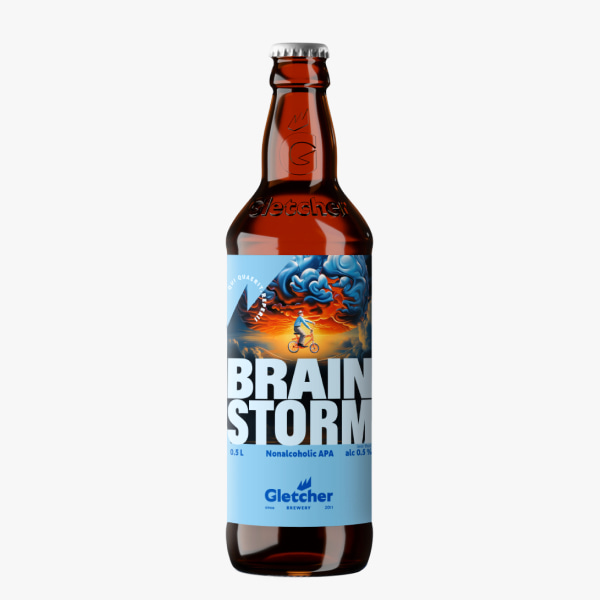 Пиво "Gletcher brain storm 0.0" безалкогольное 0,5 л