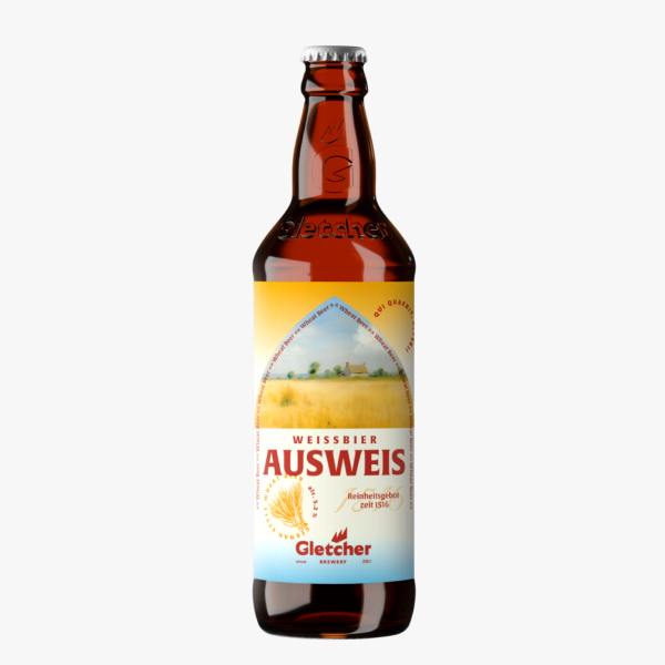 Пиво "Gletcher Ausweis Weissbier" пшеничное 0,5л